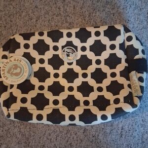 Spartina 449 Black and Cream Geometric Cosmetic Pouch